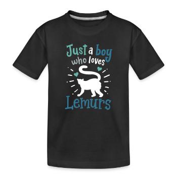 Lemur Lemur Lover - Kids' Premium Organic T-Shirt - black - Front