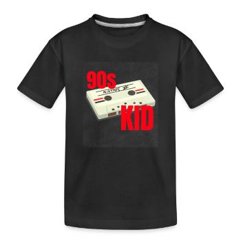 90s Vibe Mixtape Kassette Motto Party 90er - Kinder Premium Bio T-Shirt - Schwarz - Vorne