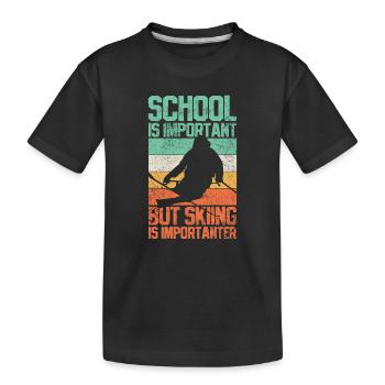 Skifahren Skifahrer Vintage - Kinder Premium Bio T-Shirt - Schwarz - Vorne