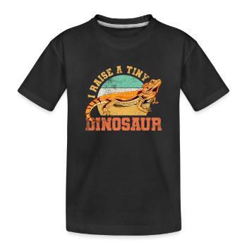 Bartagame Eidechse Reptil Vintage - Kinder Premium Bio T-Shirt - Schwarz - Vorne