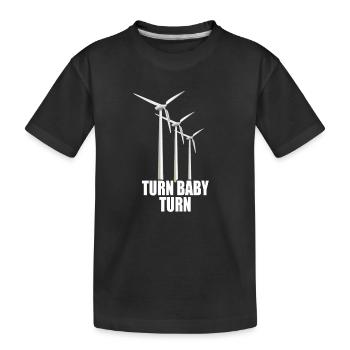 Éoliennes Turn Baby Turn Énergie éolienne Électricité Renouvelable - T-shirt bio Premium Enfant - noir - Devant