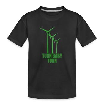 Éoliennes Turn Baby Turn Énergie éolienne Électricité Renouvelable - T-shirt bio Premium Enfant - noir - Devant