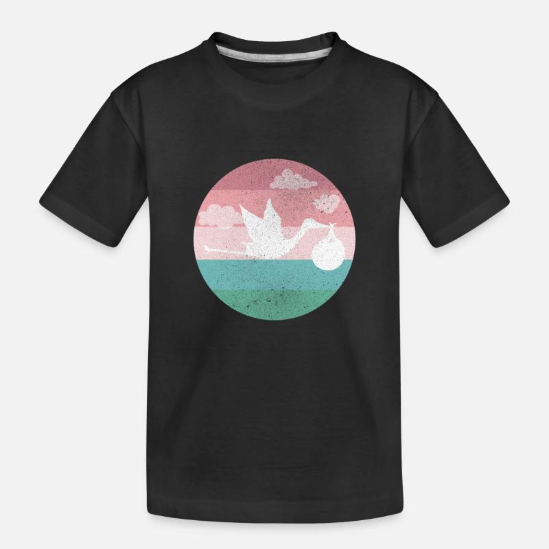 Bébé naissance Grossesse cigogne - T-shirt bio Premium Enfant - noir
