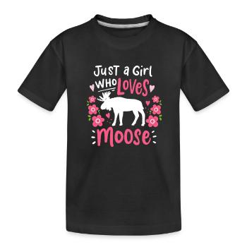 Moose Elen Moose Lover - Kids' Premium Organic T-Shirt - black - Front