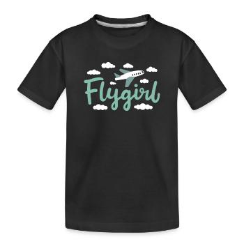 Pilot Girl Flight Attendant Aircraft Aviation - T-shirt bio Premium Enfant - noir - Devant