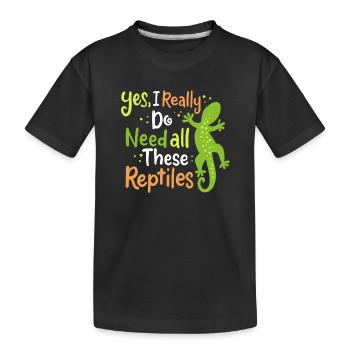 Reptil Eidechse Herpetologe - Kinder Premium Bio T-Shirt - Schwarz - Vorne