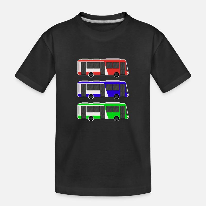 Bus - Kinder Premium Bio T-Shirt - Schwarz