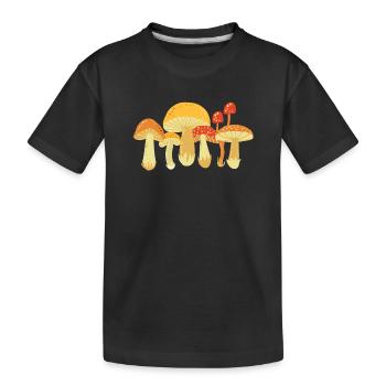 Pilz Pilze Mykologie - Kinder Premium Bio T-Shirt - Schwarz - Vorne