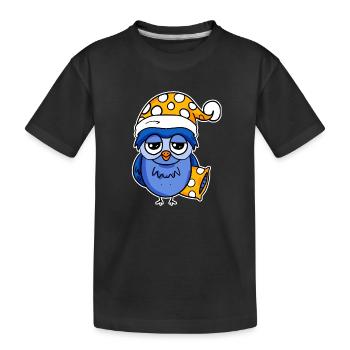 Le lève-tôt Hibou Dormir - T-shirt bio Premium Enfant - noir - Devant