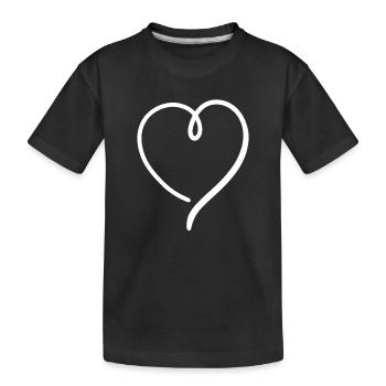 Cœur blanc - T-shirt bio Premium Enfant - noir - Devant