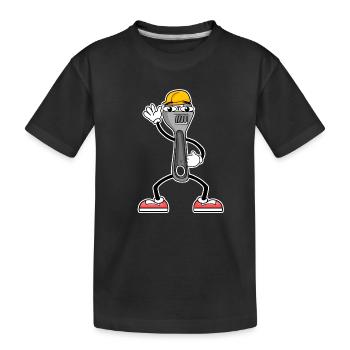 Outil De Cartoon Clé à molette - T-shirt bio Premium Enfant - noir - Devant