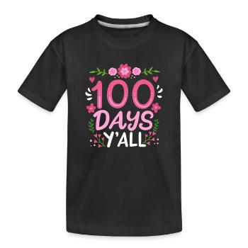 100 Tage Schule Lehrer Schüler - Kinder Premium Bio T-Shirt - Schwarz - Vorne