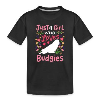 Wellensittich Sittich Wellensittich-Liebhaber - Kinder Premium Bio T-Shirt - Schwarz - Vorne