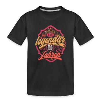 80. Geburtstag - Kinder Premium Bio T-Shirt - Schwarz - Vorne