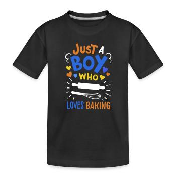 Backen Bäcker Hobbybäcker - Kinder Premium Bio T-Shirt - Schwarz - Vorne