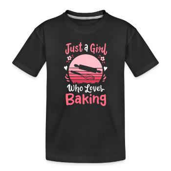 Backen Bäcker Retro - Kinder Premium Bio T-Shirt - Schwarz - Vorne