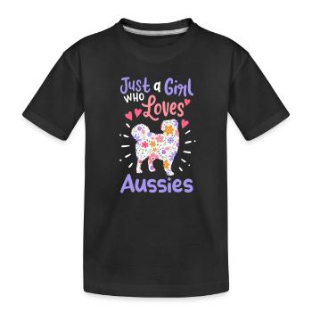 Australian Shepherd - Kinder Premium Bio T-Shirt - Schwarz - Vorne