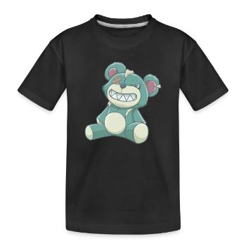 Pastell Gothic Bär - Kinder Premium Bio T-Shirt - Schwarz - Vorne