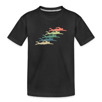 Schwimmen Schwimmer - Kinder Premium Bio T-Shirt - Schwarz - Vorne