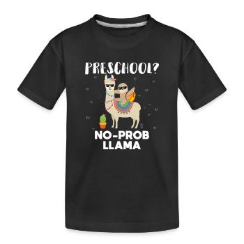 Vorschule kein Prob Lama - Kinder Premium Bio T-Shirt - Schwarz - Vorne