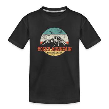 Rocky Mountain Wandern Vintage - Kinder Premium Bio T-Shirt - Schwarz - Vorne