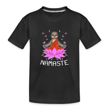 Yoga Namaste paresseux - T-shirt bio Premium Enfant - noir - Devant