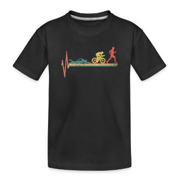 Triathlon Triathlet Vintage - Kinder Premium Bio T-Shirt - Schwarz - Vorne