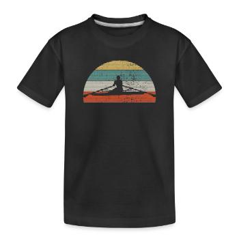 Rudern Ruderer Vintage - Kinder Premium Bio T-Shirt - Schwarz - Vorne