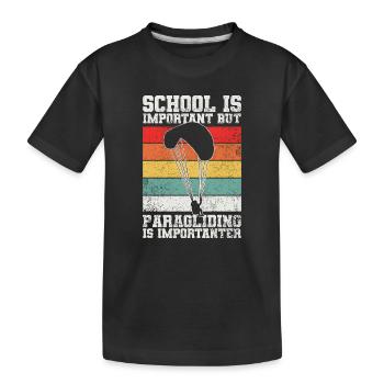 Gleitschirmfliegen Paragliding - Kinder Premium Bio T-Shirt - Schwarz - Vorne