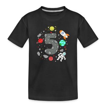 5. Geburtstag Weltraum Astronaut - Kinder Premium Bio T-Shirt - Schwarz - Vorne