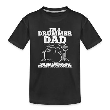 Schlagzeuger Schlagzeug - Kinder Premium Bio T-Shirt - Schwarz - Vorne
