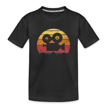 Filmkamera Regisseur Filmemachen - Kinder Premium Bio T-Shirt - Schwarz - Vorne