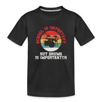 Schlagzeug Schlagzeuger - Kinder Premium Bio T-Shirt - Schwarz - Vorne