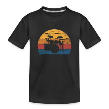 Schlagzeug Schlagzeuger - Kinder Premium Bio T-Shirt - Schwarz - Vorne