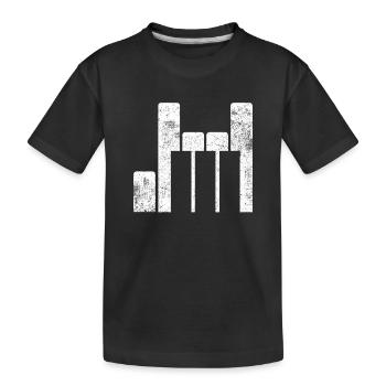 Klavier Pianist - Kinder Premium Bio T-Shirt - Schwarz - Vorne
