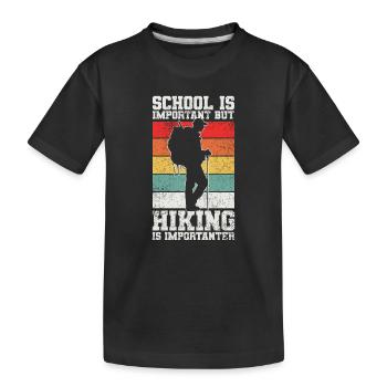 Wandern Wanderer - Kinder Premium Bio T-Shirt - Schwarz - Vorne