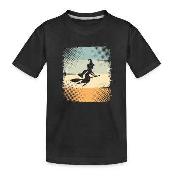 Hexe - Kinder Premium Bio T-Shirt - Schwarz - Vorne