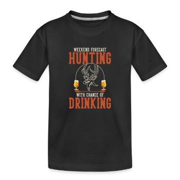 Lustige Jagd Zitat Wochenendvorhersage Jagd - Kinder Premium Bio T-Shirt - Schwarz - Vorne