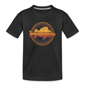 Barsch Angeln Angler - Kinder Premium Bio T-Shirt - Schwarz - Vorne