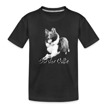 Sheltie Border Collie Hunde Collie Rassehund - Kinder Premium Bio T-Shirt - Schwarz - Vorne
