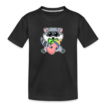 Baby Waschbär - Kinder Premium Bio T-Shirt - Schwarz - Vorne