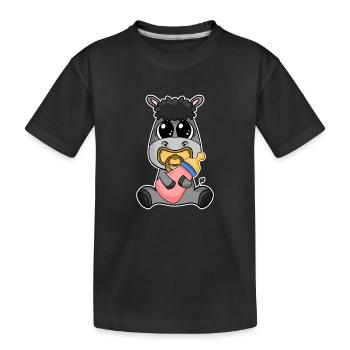 Baby Esel - Kinder Premium Bio T-Shirt - Schwarz - Vorne