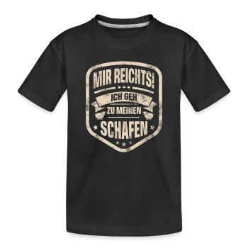 Schaf Schäfer - Kinder Premium Bio T-Shirt - Schwarz - Vorne