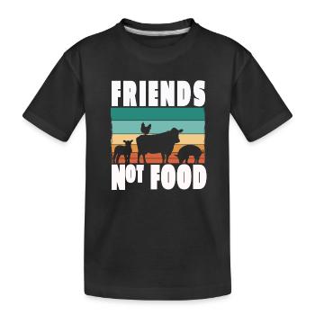 Vegan Vegetarisch Friends not Food Tierschutz - Kinder Premium Bio T-Shirt - Schwarz - Vorne