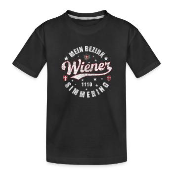 Ein echter Wiener Mein Bezirk 1110 Simmering - Kinder Premium Bio T-Shirt - Schwarz - Vorne