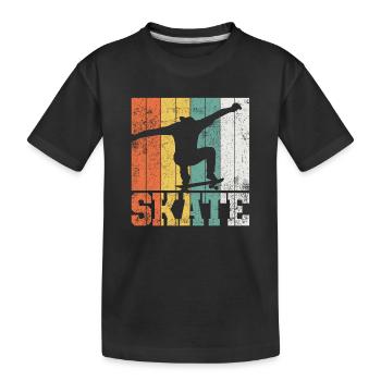 Skateboarden Skateboarder - Kinder Premium Bio T-Shirt - Schwarz - Vorne