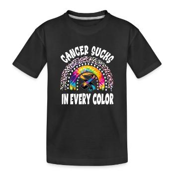 Le cancer aspire toutes les couleurs Rainbow Checkered - T-shirt bio Premium Enfant - noir - Devant
