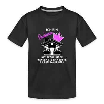 Bauherrin Hausbau - Kinder Premium Bio T-Shirt - Schwarz - Vorne
