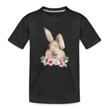 Lapin Lapin Floppy Oreille Lapin de Pâques Lapin Maman - T-shirt bio Premium Enfant - noir - Devant