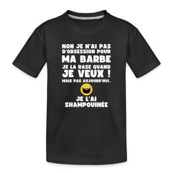 Non je n'ai pas d'Obsession pour ma Barbe - Humour - T-shirt bio Premium Enfant - noir - Devant